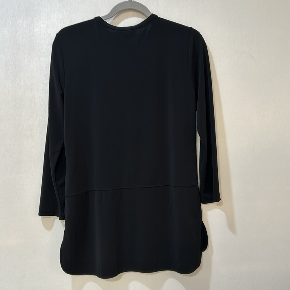 RALPH LAUREN WOMENS BLOUSE HIDDEN 3/8 BUTTONS BLACK Sz MD - Picture 3 of 10